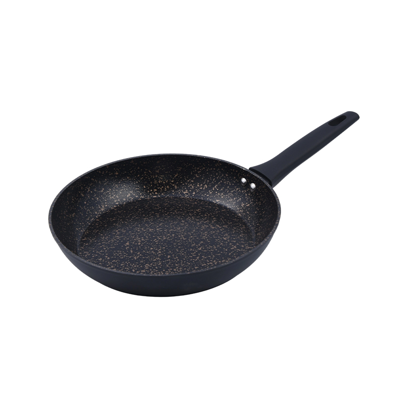 Forged aluminyo fry pan na may itim na gintong marmol ceramic coating
