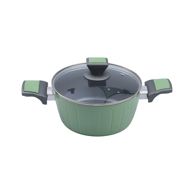 Forged aluminyo casserole na may mahusay na pader na naka -texture