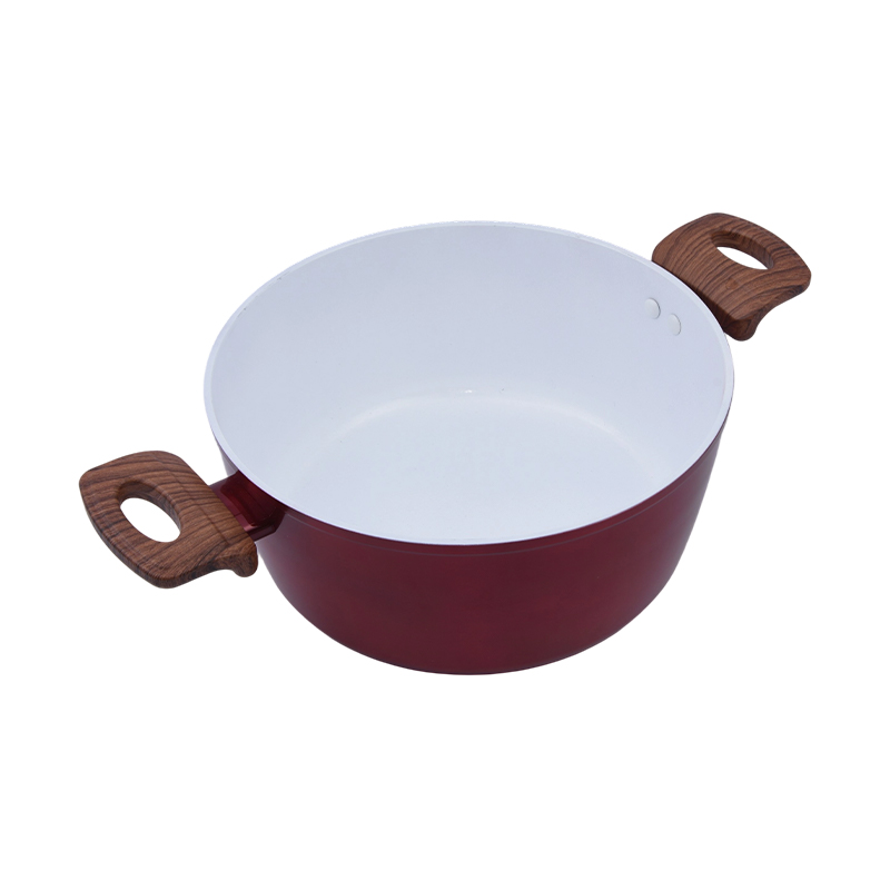 Forged aluminyo casserole na may puting ceramic