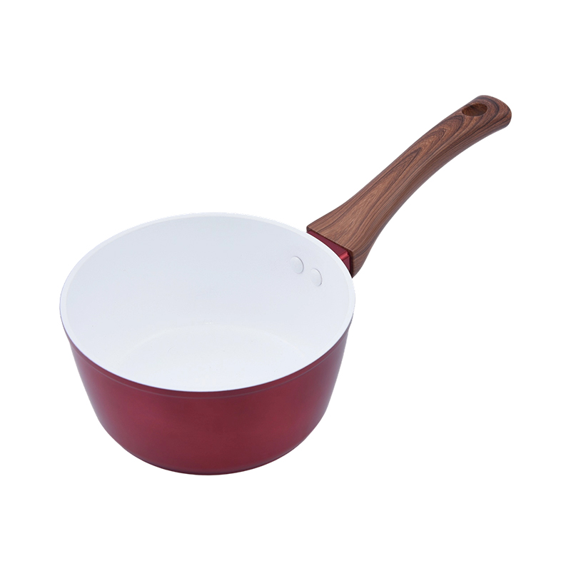 Forged aluminyo sauce pan na may puting ceramic