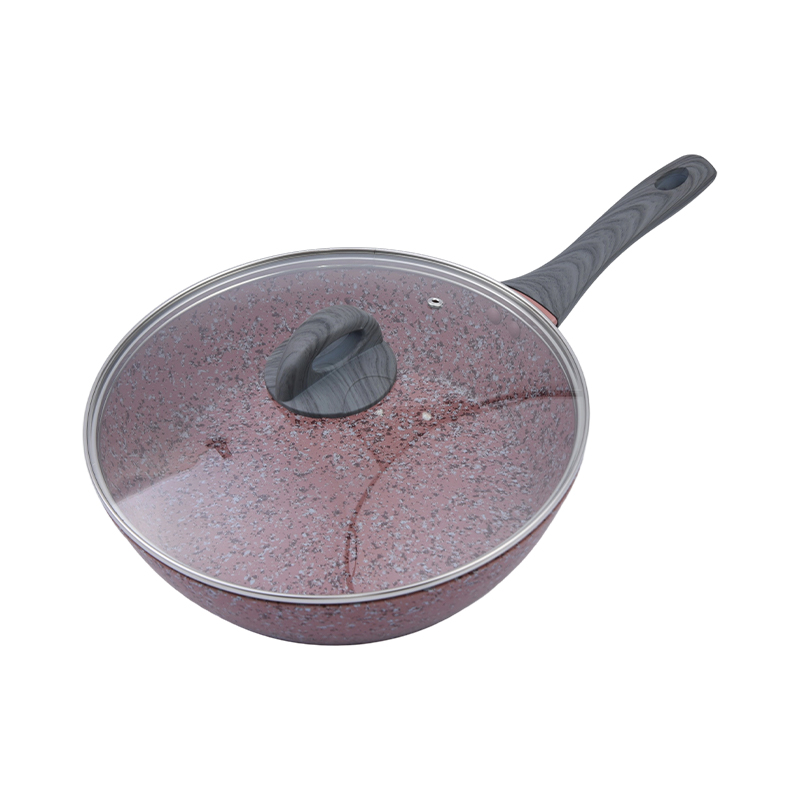 Forged aluminyo cookware set na may pink granite nonstick coating