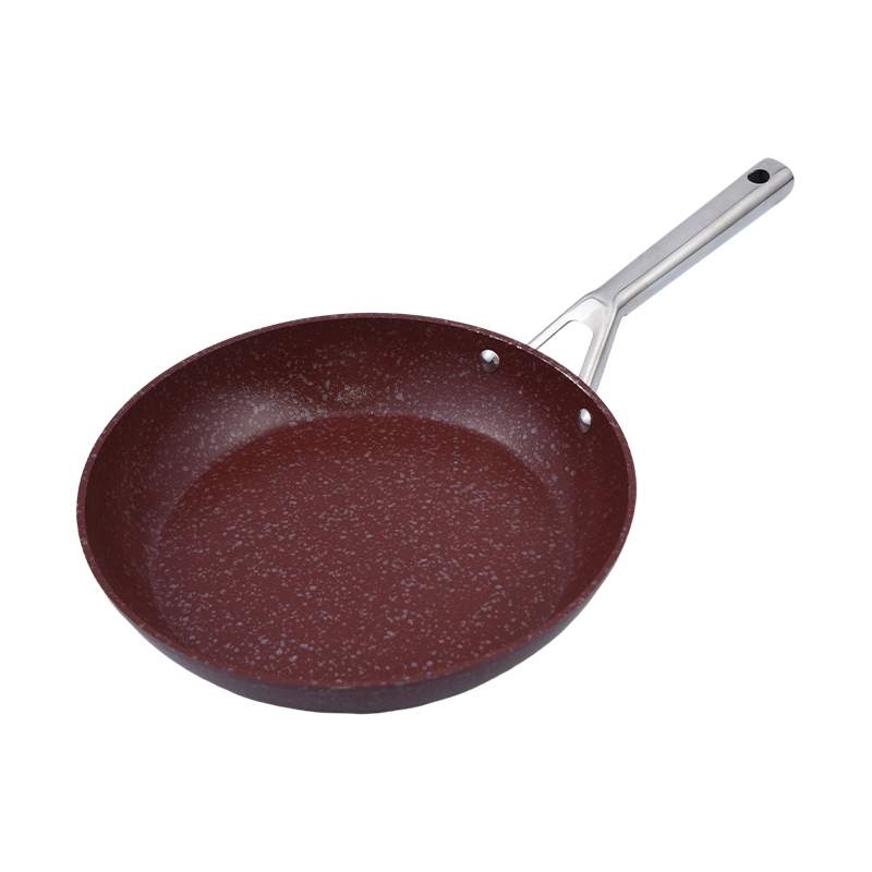 Forged aluminyo fry pan na may hindi kinakalawang na asero hawakan