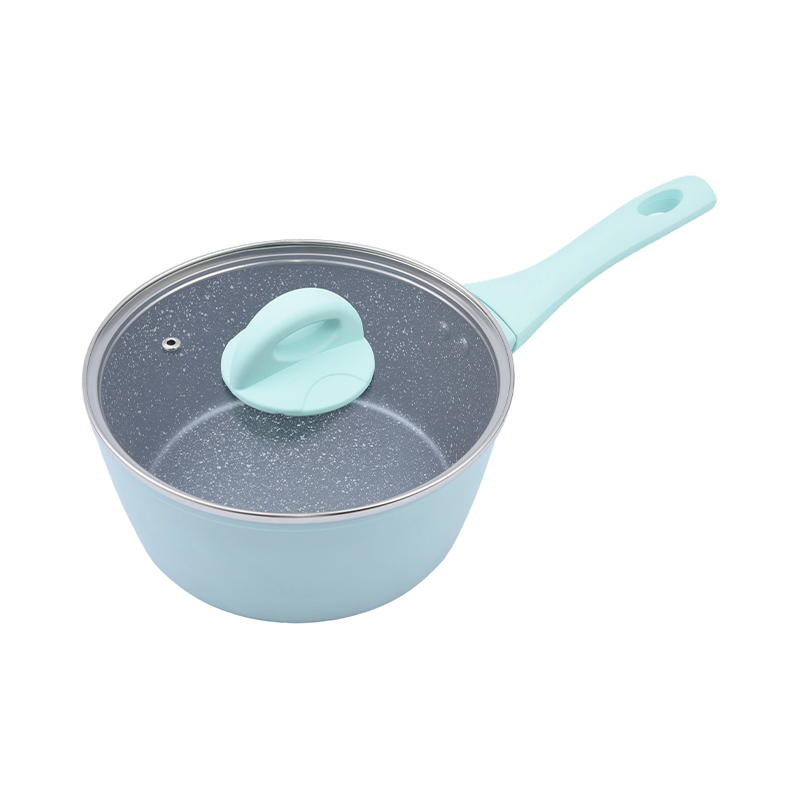 Forged aluminyo sauce pan grey marmol