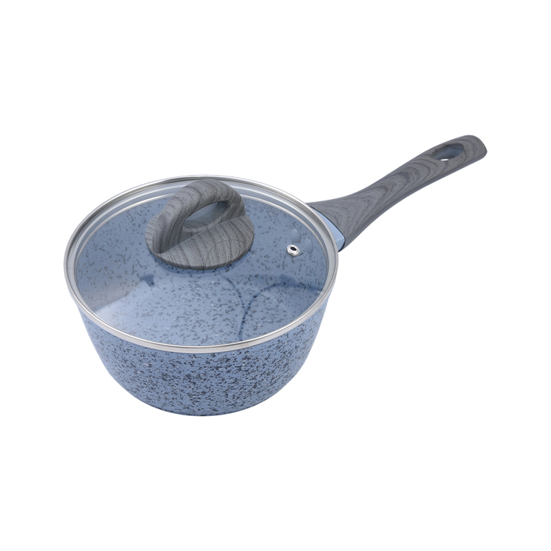 Forged aluminyo sauce pan na may asul na granite