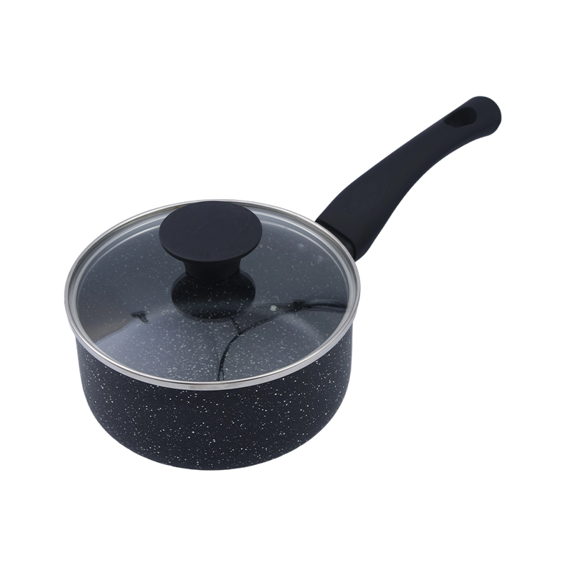 Pinindot ang aluminyo sauce pan black marmol