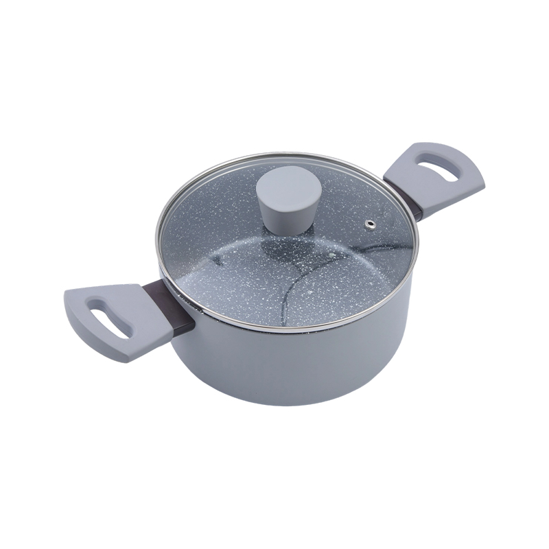 Pinindot ang aluminyo casserole grey marmol