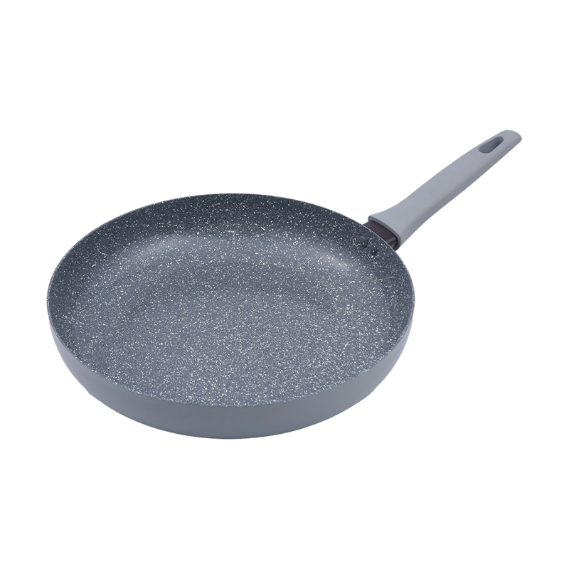 Pinindot ang aluminyo na prito pan kulay abo na marmol