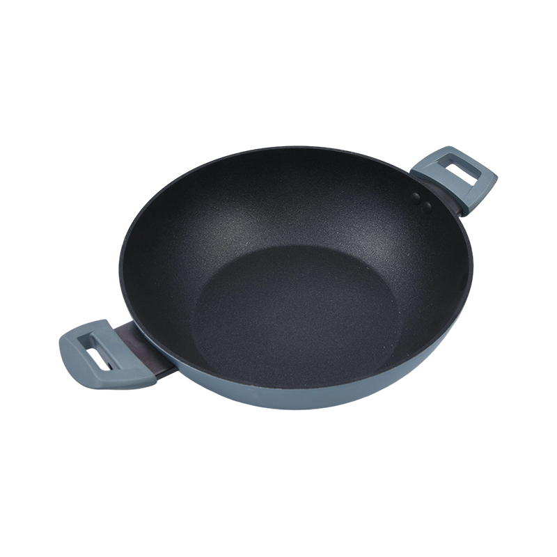 Forged aluminyo wok double side humahawak