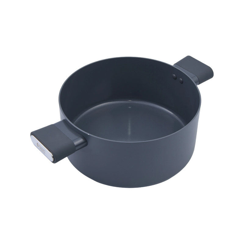 Pinindot ang aluminyo casserole grey ceramic