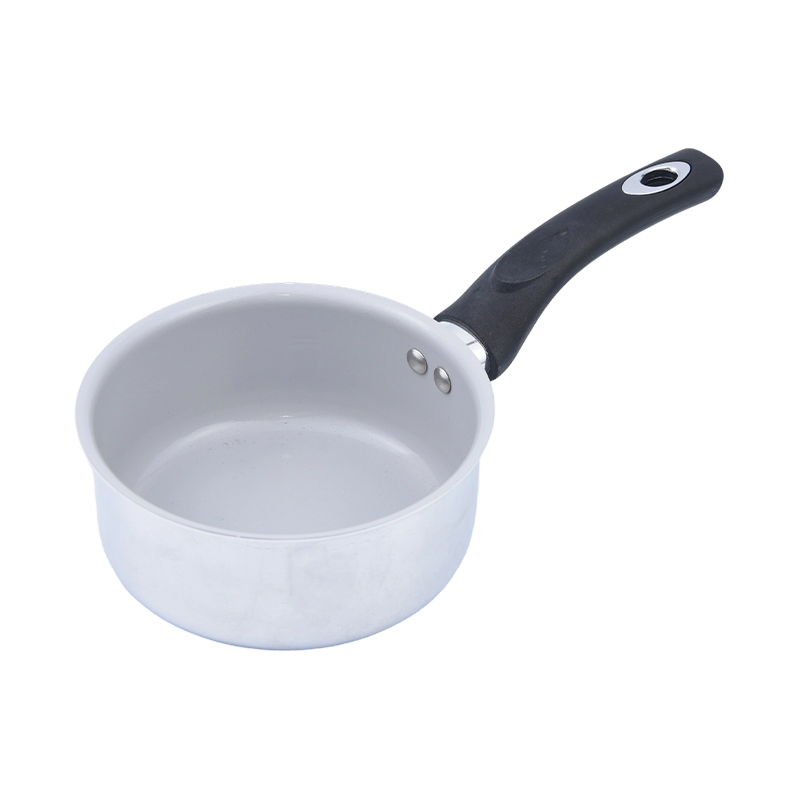 Pinindot ang aluminyo sa sarsa ng pan ng salamin
